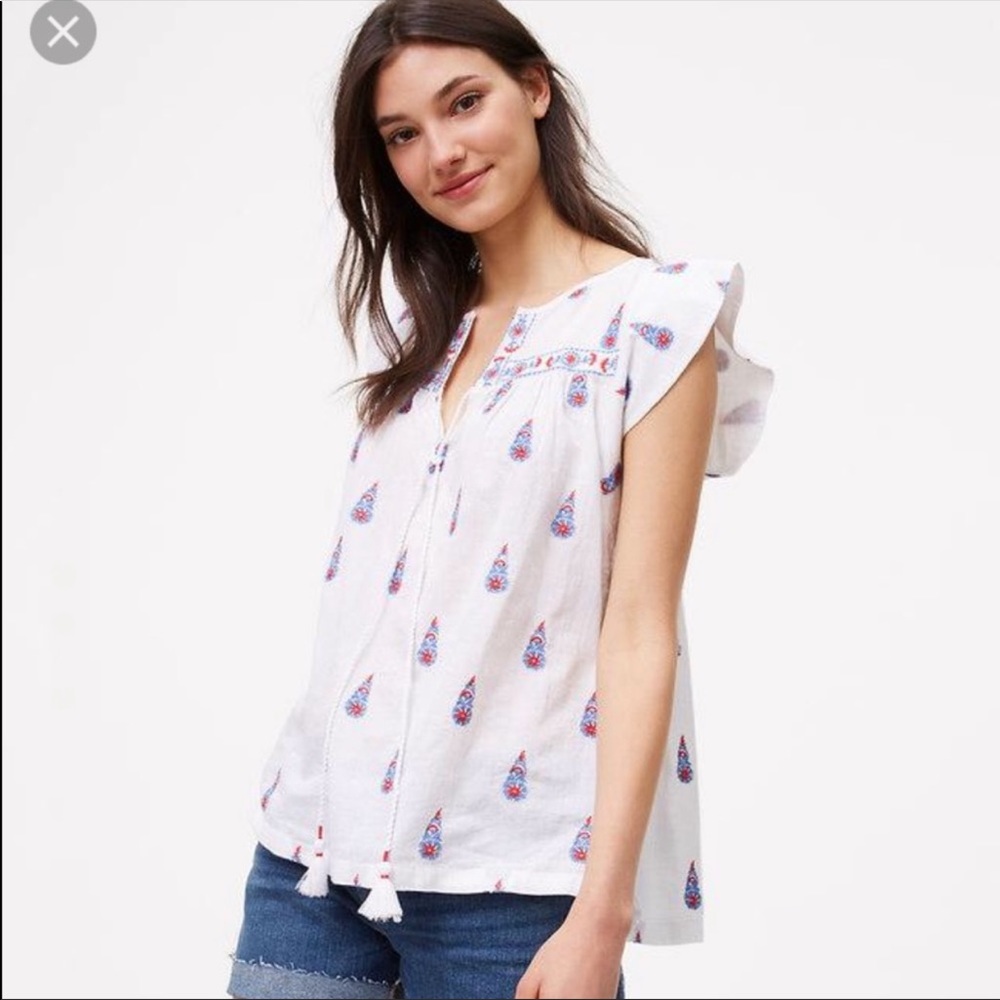 LOFT Lightweight Flutter Sleeve Cute Top